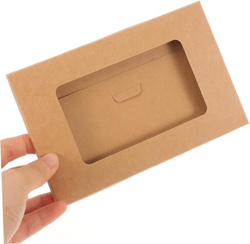 Uonlytech 10pcs Kraft Paper Postcard Boxes Open Window Sturdy Envelop Case for Postcard Storage and Mailing for Home and Office Use in Saudi Arabia