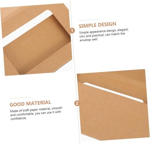 Uonlytech 10pcs Kraft Paper Postcard Boxes Open Window Sturdy Envelop Case for Postcard Storage and Mailing for Home and Office Use in Saudi Arabia