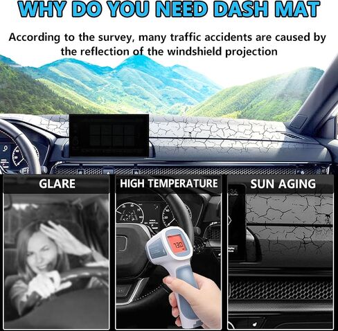 حصيرة غطاء داش لعام 2025 2026 تويوتا كامري غطاء لوحة القيادة حصيرة داش السجاد حامي مخصص مناسب مركز وحدة التحكم غطاء ظلة حامي كامري الملحقات وسادة لا وهج (أسود) in Kuwait