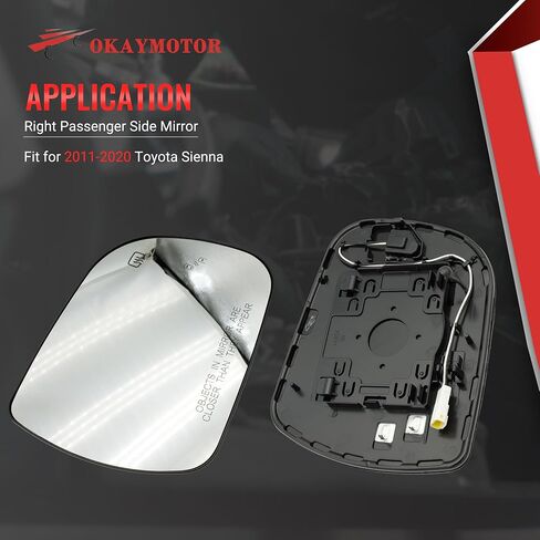 Right Passenger Side Mirror for 2011-2020 Toyota Sienna with Blind Spot System Power Heated in Saudi Arabia