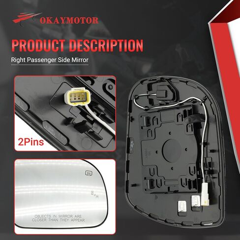 Right Passenger Side Mirror for 2011-2020 Toyota Sienna with Blind Spot System Power Heated in Saudi Arabia