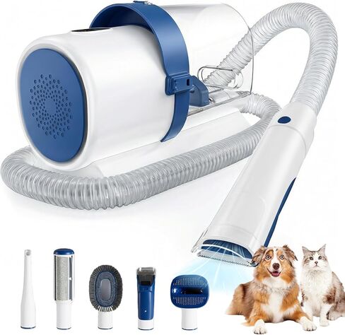 طقم مكنسة Sweetcrispy الاحترافية للعناية بالحيوانات الأليفة مع ماكينة حلاقة لاسلكية منخفضة الضوضاء للكلاب، كوب سعة 2.5 لتر، 3 أوضاع شفط، و5 أدوات للعناية بالقطط والكلاب والحيوانات الأخرى لتشذيب شعر الحيوانات الأليفة in Kuwait