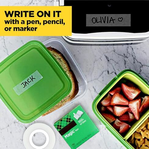 6 Rolls Invisible Tape with 2 Refillable Tape Dispensers, Writable Tape Refills for Dispenser, 3/4 x 1296 Inches, Matte Gift Wrapping Tape for Home, Office, School in Kuwait