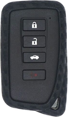 iJDMTOY Carbon Fiber Pattern Soft Silicone Key Fob Cover Case Compatible with Lexus is ES GS RC NX RX LX 200 250 350 2nd Gen Smart Key in Saudi Arabia