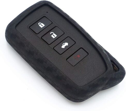 iJDMTOY Carbon Fiber Pattern Soft Silicone Key Fob Cover Case Compatible with Lexus is ES GS RC NX RX LX 200 250 350 2nd Gen Smart Key in Saudi Arabia