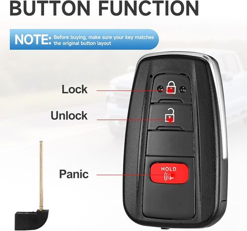Smart Key Fob Replacement Fits for Toyota RAV4 2019 2020 2021 Proximity Keyless Entry Remote Control 314.3 Mhz P/N:8990H-0R010 8990H-42010 8990H-0R210 8990H-0R020 8990H-0R200 FCC:HYQ14FBC in Kuwait