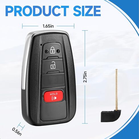 Smart Key Fob Replacement Fits for Toyota RAV4 2019 2020 2021 Proximity Keyless Entry Remote Control 314.3 Mhz P/N:8990H-0R010 8990H-42010 8990H-0R210 8990H-0R020 8990H-0R200 FCC:HYQ14FBC in Kuwait