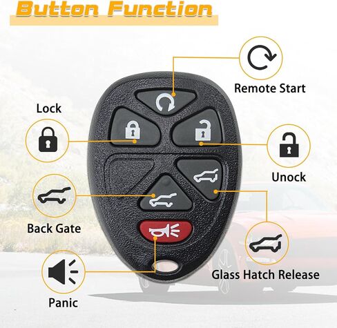 Key Fob Replacement Fits for Cadillac Escalade ESV EXT GMC Yukon/Yukon XL Chevy Tahoe Suburban 1500 2500 2007 2008 2009 2010 2011 2012 2013 2014 Keyless Entry Remote Control OUC60270 OUC60221 2Pcs in Kuwait