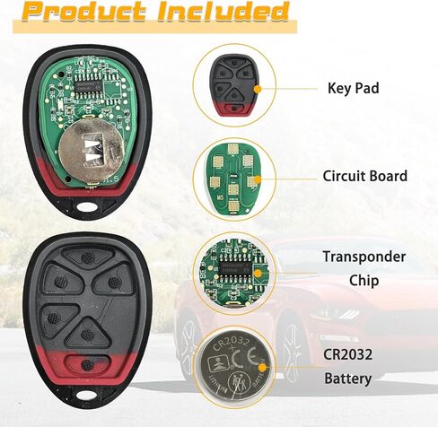 Key Fob Replacement Fits for Cadillac Escalade ESV EXT GMC Yukon/Yukon XL Chevy Tahoe Suburban 1500 2500 2007 2008 2009 2010 2011 2012 2013 2014 Keyless Entry Remote Control OUC60270 OUC60221 2Pcs in Kuwait