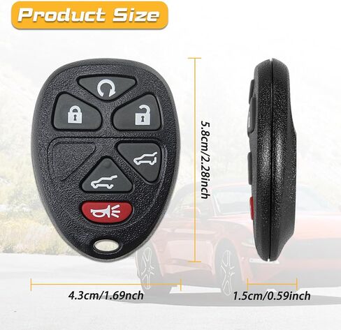 Key Fob Replacement Fits for Cadillac Escalade ESV EXT GMC Yukon/Yukon XL Chevy Tahoe Suburban 1500 2500 2007 2008 2009 2010 2011 2012 2013 2014 Keyless Entry Remote Control OUC60270 OUC60221 2Pcs in Kuwait