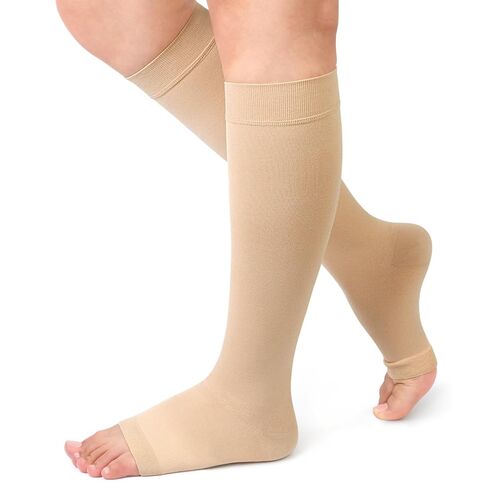 Beister Medical Open Toe Knee High Calf Compression Socks for Women & Men, Firm 20-30 mmHg Graduated Support Hosiery for Varicose Veins, Edema, Flight, Pregnancy （A Pair） in Kuwait