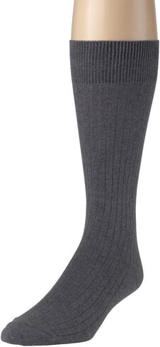 Men's Socks Soft Ribbed Knit Classic Cotton Mid-Calf Crew Dress Socks 3 Pack - Heather Grey (9-11) in Kuwait