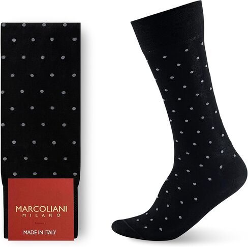 Marcoliani Milano Mens Dress Socks - Polka Dot Fullcolor | Essence of Cotton in Kuwait