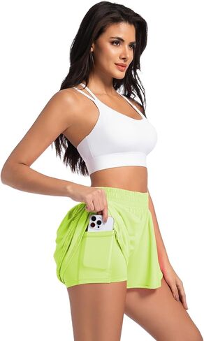 Athletic Running Shorts for Women High Waisted Flowy Shorts Butterfly Summer Gym Workout Golf Active Tennis Skorts in Saudi Arabia
