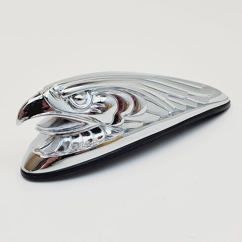 Chrome Eagle Spirit Front Fender Ornament with Rubber Gasket & Mounting Hardware for MOST Harley Motorcycle Front Fenders and other Motorcycles - “Live to Ride, Ride to Live" - Replaces HD# 91569-89 in Saudi Arabia
