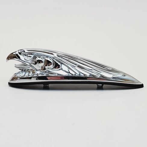 Chrome Eagle Spirit Front Fender Ornament with Rubber Gasket & Mounting Hardware for MOST Harley Motorcycle Front Fenders and other Motorcycles - “Live to Ride, Ride to Live" - Replaces HD# 91569-89 in Saudi Arabia