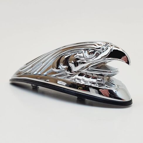 Chrome Eagle Spirit Front Fender Ornament with Rubber Gasket & Mounting Hardware for MOST Harley Motorcycle Front Fenders and other Motorcycles - “Live to Ride, Ride to Live" - Replaces HD# 91569-89 in Saudi Arabia