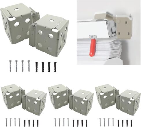 Amazing Drapery Hardware 1" Mini Blind Metal Mounting Brackets - Versatile, Easy to Install, Durable Box Mount, Fits 1" x 1" Headrail - White, 4-Pairs (8 Pieces) with Screws in Saudi Arabia