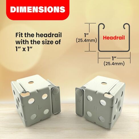 Amazing Drapery Hardware 1" Mini Blind Metal Mounting Brackets - Versatile, Easy to Install, Durable Box Mount, Fits 1" x 1" Headrail - White, 4-Pairs (8 Pieces) with Screws in Saudi Arabia