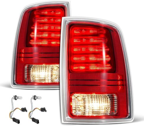 مصابيح خلفية LED متوافقة مع 2013-2018 Dodge Ram 1500 2500 3500 Laramie/Limited/Longhorn Chrome المصابيح الخلفية مع المصابيح تحل محل OME 68093078AC، 68093079AC، 68093079AB 68093078A (زوج) in Kuwait