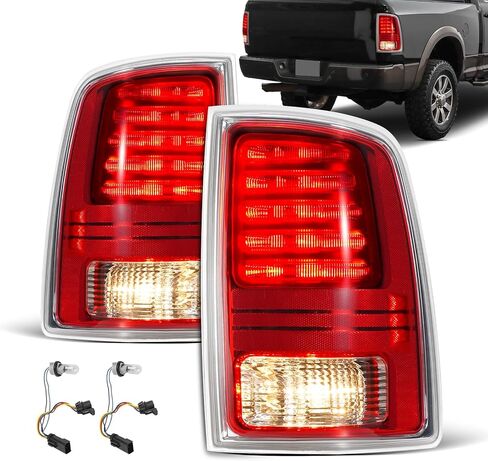 مصابيح خلفية LED متوافقة مع 2013-2018 Dodge Ram 1500 2500 3500 Laramie/Limited/Longhorn Chrome المصابيح الخلفية مع المصابيح تحل محل OME 68093078AC، 68093079AC، 68093079AB 68093078A (زوج) in Kuwait