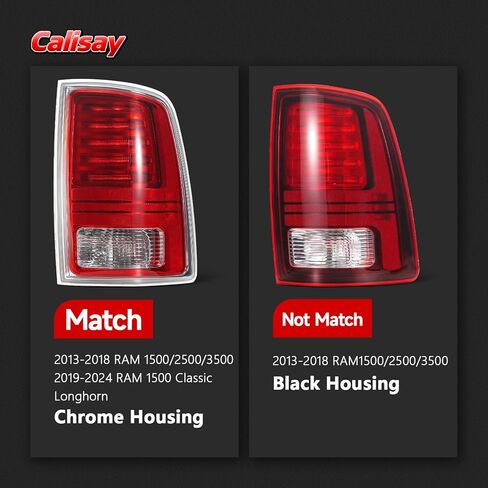 مصابيح خلفية LED متوافقة مع 2013-2018 Dodge Ram 1500 2500 3500 Laramie/Limited/Longhorn Chrome المصابيح الخلفية مع المصابيح تحل محل OME 68093078AC، 68093079AC، 68093079AB 68093078A (زوج) in Kuwait