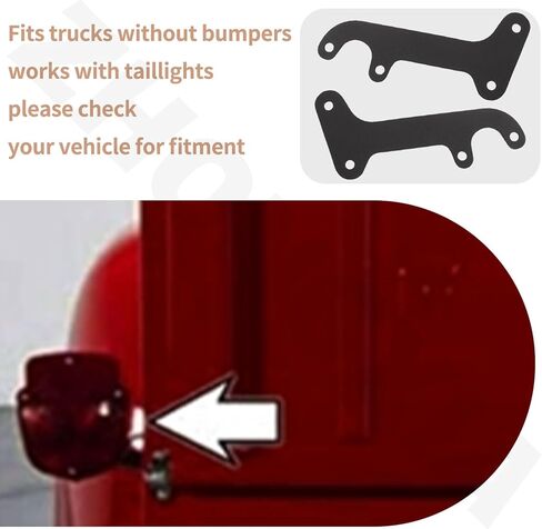 2 Pack Tail Light Brackets Compatible with Fo-rd F100 Pickup Truck 1954 1953 1956 1955, A Lights, Hot Rods, Custom, Street Rods, CustomFits Both Passenger & Driver Side, Black in Kuwait