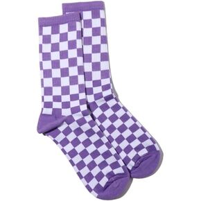 Purple Fashion Harajuku Trends Women Checkerboard Socks Geometric Checkered Socks Men Hip Hop Cotton Unisex Print Skateboard in Kuwait