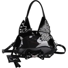Ita Bag Gothic Lolita Cat Ear Handbag, Patent Leather Punk Bowknot Crossbody Bag,Kawaii Shoulder Bag Pin Display with Insert in Kuwait