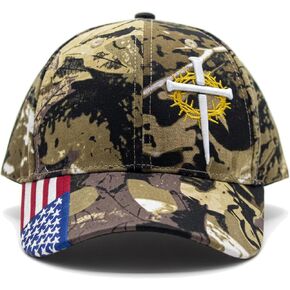 Christian Cross Camo Embroidery Hat for Men, Jesus Hats,Faith Baseball Cap, Meaningful Religious Gift for Birthday and Christmas in Saudi Arabia