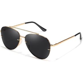TJUTR Tangle‑Free Aviator Sunglasses for Women & Men, No-Snag Metal Frame, Polarized UV400 Protection Shades for Driving in Kuwait