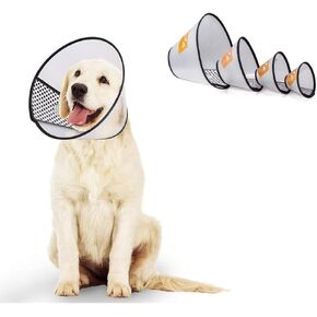 Adjustable Dog Elizabeth Pet Protective Cone Collar Latest Upgrade with Soft Edge Dog Neck Cone Recovery Cone Collar for Anti-Bite Lick, Surgery, or Wound Healing (Large Plus 16.1"-18.9") in Kuwait