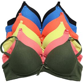 Angelina Teens Women Wire-Free Adjustable Convertible Lightly Padded A-Cup Bra (6-Pack) in Kuwait