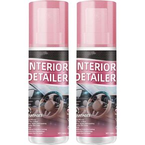 قطعتان من منظف السيارة الداخلي، منظف عميق للتلميع، تفاصيل داخلية كبيرة بسعة 15 أونصة، منظف الإطارات، مناسب لتنظيف الأسطح المطاطية والجلدية داخل السيارة in Kuwait