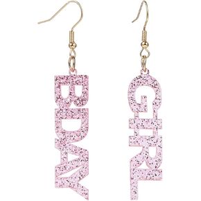 Shining BDAY Letter Happy Birthday Resin Earrings for Women Jewelry in Kuwait