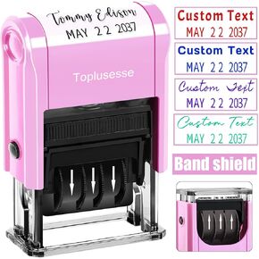 Date Stamp with Turned in Self-Inking Office Rubber Date Stamp Custom Turned in Phrase Date Stamp for Business 12-Year Band Purple 2024 in Kuwait