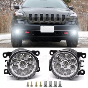 CHUSYYRAY Fog Light Assembly Compatible with Jeep Cherokee Fog Lights Assembly 2014 2015 2016 2017 2018, LED Front Left & Right Bumper Clear Lens Fog Lights, 6000K White Super Bright, Pack of 2 in Kuwait
