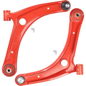 2pc Front Lower Control Arms w/Ball Joints for 07-17 Dodge Caliber Jeep Patriot Compass, Lower Control Arms w/Ball Joint Replacement MS25188 MS25189 (K620066 K620065) - PU Bushing Upgrade, Red in Kuwait