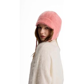 GreenMount Women's 100% Pure Brushed Cashmere Earflaps Hat Cute Plant Dyeing Warm Soft Winter Hat for Women Gifts in Kuwait