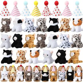 20 Pcs Mini Plush Toy Stuffed Animals Set with 20 Birthday Hats 20 Kraft Paper Boxes Pet Party Gift for Boys and Girls Animal Theme Birthday Party(Dog) in Kuwait