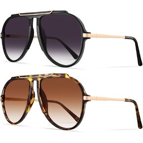 YDAOWKN Aviator Sunglasses for Women Men Retro 70s Gold Metal Sun Glasses Flat Top Aviators Shades in Saudi Arabia