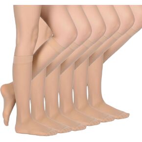 Hecila 6 أزواج من جوارب عالية للركبة من النايلون مع ركبة عريضة وواسعة من الركبة ومعززة من النايلون جوارب طويلة للنساء للركبة الشفافة مع قمة مريحة مقاس واحد للارتداء اليومي في العمل in Kuwait