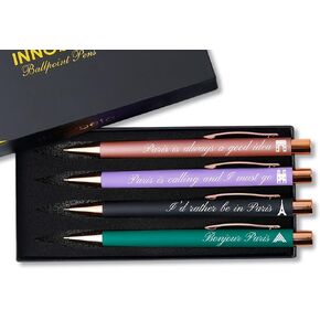 InnoBeta Paris Gifts for Women, French France Themed Gifts for Christmas, Birthday, Ballpoint Pen Set of 4 in Kuwait