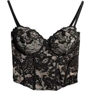 Women's Plus Size Lace Crop Corset Top Sheer Sweetheart Neckline Boned Party Club Camisole Tops in Saudi Arabia