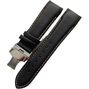 Handmade Genuine Leather Curved End Watchband 22mm 23mm 24mm Compatible With T035 Watch Band Strap Steel Buckle Wrist Bracelet in Saudi Arabia