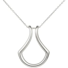 Ring Holder Pendant Necklace for Women, Drop or Wishbone Design, 14K Gold Plated Sterling Silver or Sterling Silver, Jewerly Gift for Her, Cable Chain 18 + 2 Inch Extender in Saudi Arabia