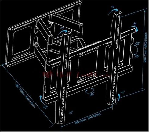 DL-D-109MT 80kg 85" 65" 55" 660x500 Retractable Heavy Duty LCD TV Wall Mount Bracket Swing Arms Full Motion Lifting Mechanism in Saudi Arabia