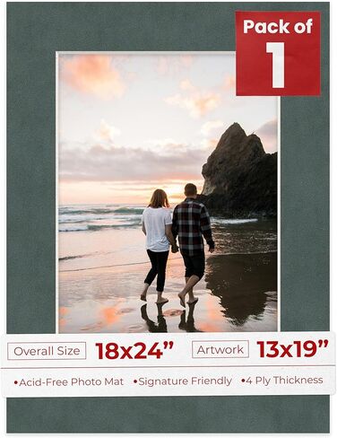 18x24 Mat for 13x19 Photo - Precut Navy Suede Picture Matboard for Frames Measuring 18 x 24 Inches - Bevel Cut Matte to Display Art Measuring 13 x 19 Inches - Acid Free Pack of 100 MATS in Kuwait
