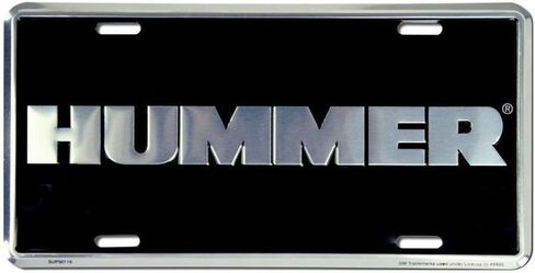 Signs 4 Fun Parody License Plate - Hummer Black - 12" x 6" Decorative License Plate Wall Decor - Decoration Plate Man Cave + Garage - Made in The USA in Saudi Arabia