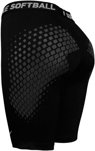 Nike DRI-FIT Softball Slider Short NO HNGR, Large Womens (Black/Wolf Grey/White) in Saudi Arabia
